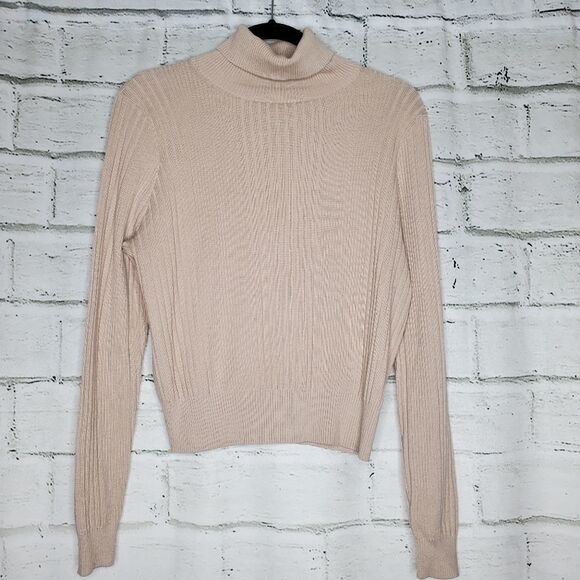 Asos ribbed turtleneck sweater blush size 10 - Picture 3 of 8
